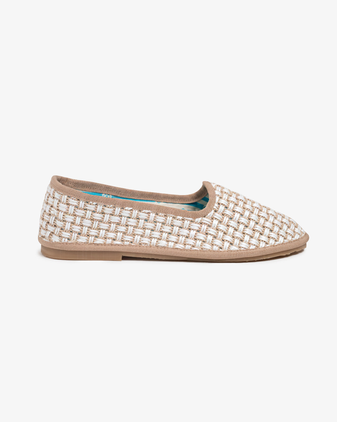 Friulane Donna Beige in Rafia Intrecciata Bicolore