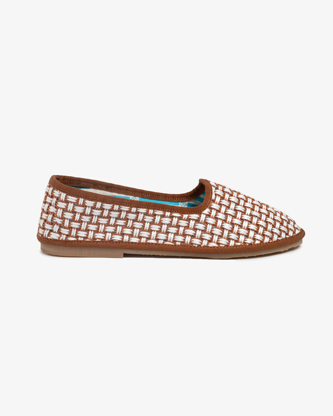 Friulane Donna Cuoio in Rafia Intrecciata Bicolore