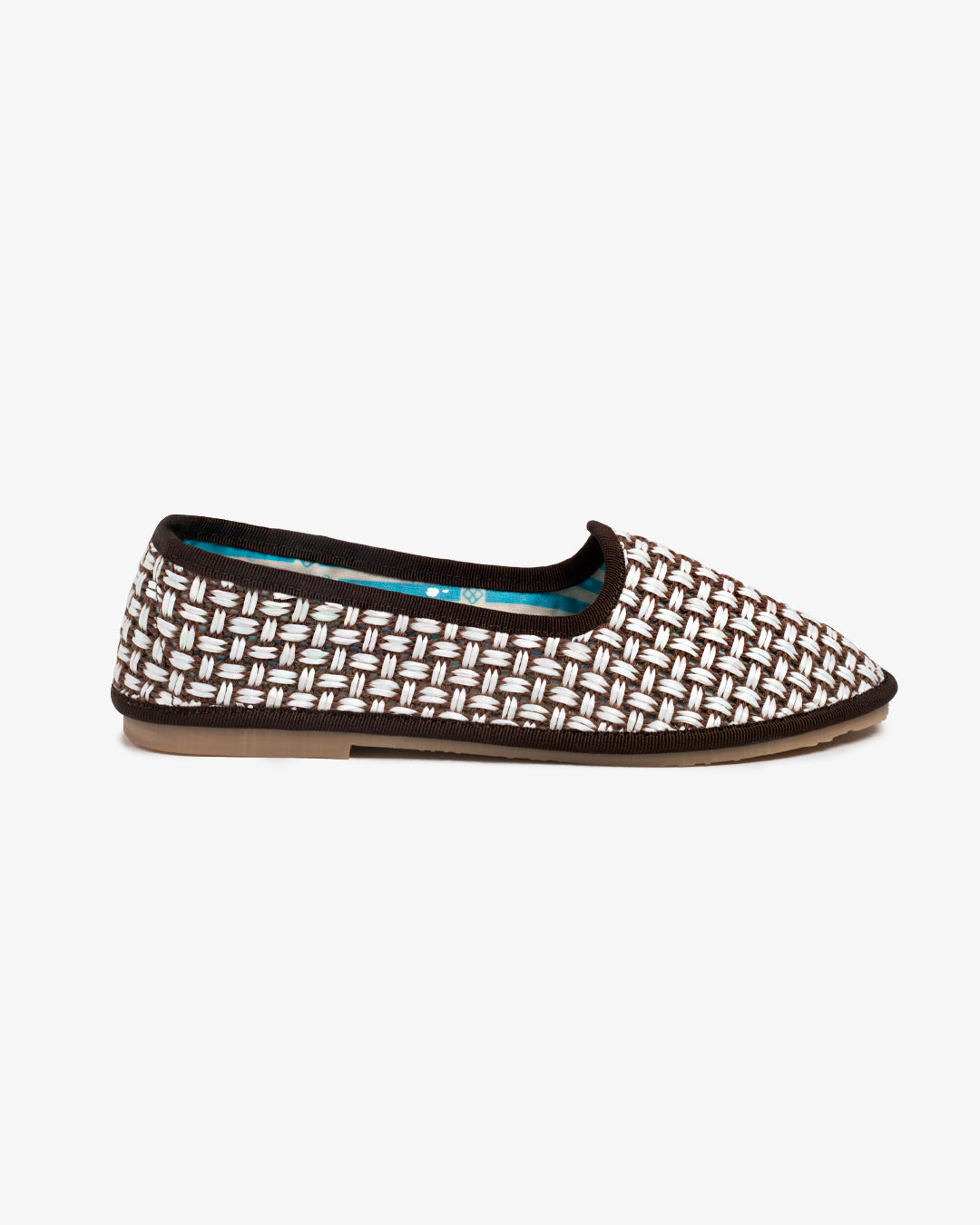 Friulane Donna Marrone in Rafia Intrecciata Bicolore