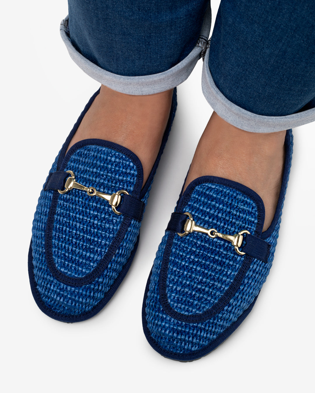 Friulane Donna Bluette Mocassino in Rafia