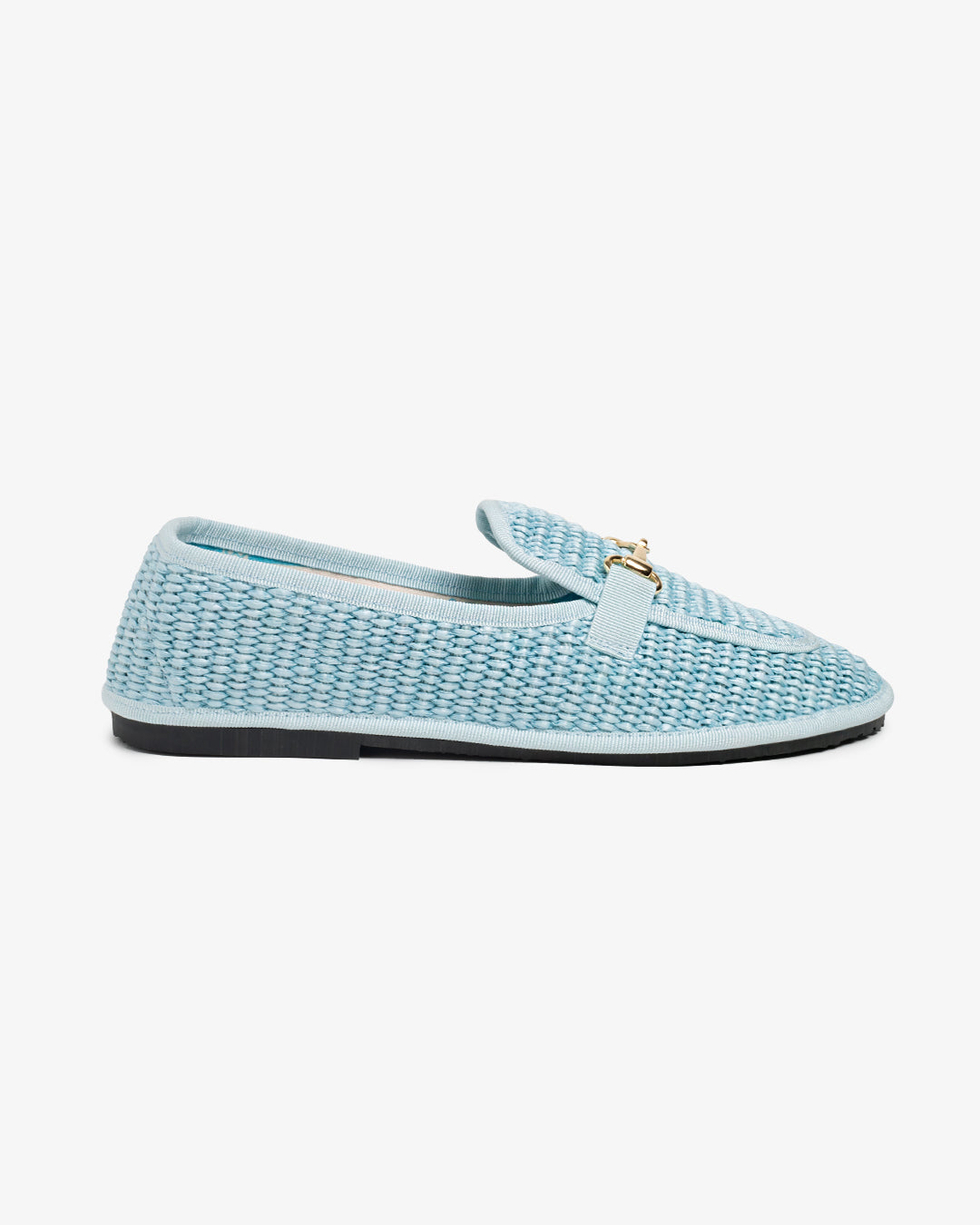 Friulane Donna Mocassino Celeste in Rafia