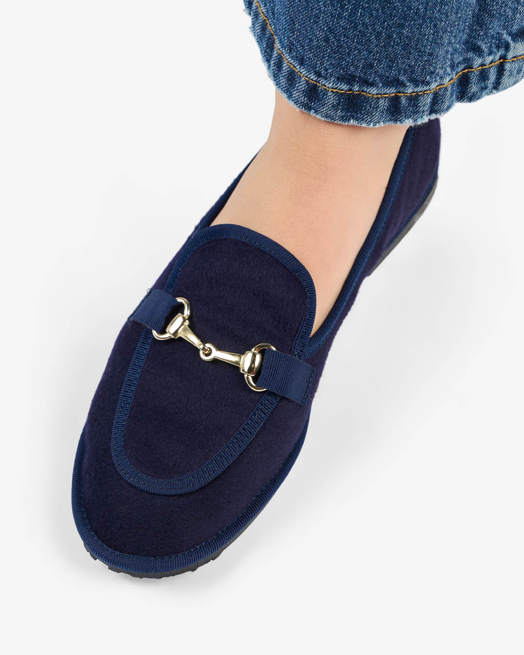 WOMEN'S FRIULANE LOAFERS IN BLUE WOOL AND CASHMERE
