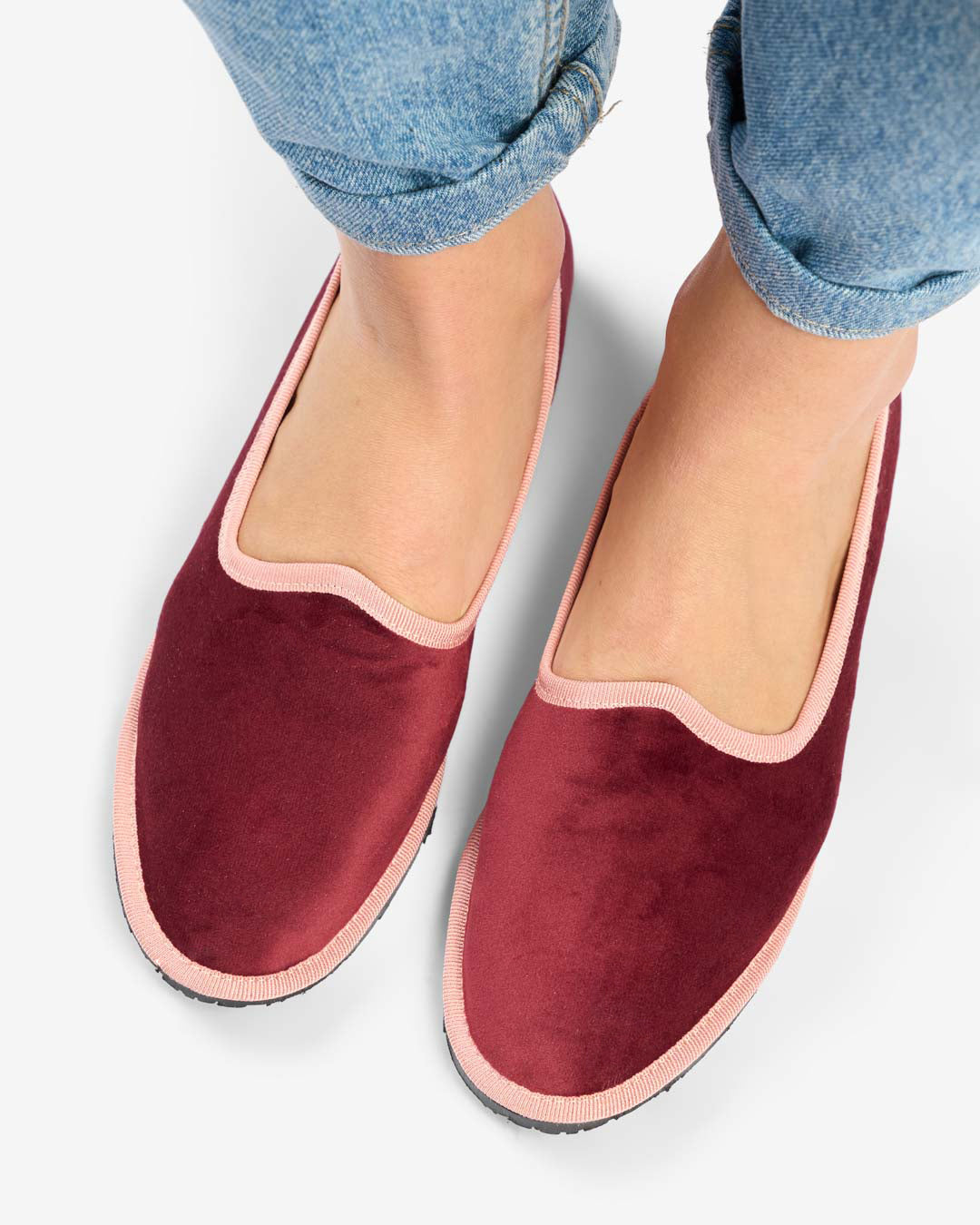 FRIULANE DONNA BORDEUX BORDO ROSA VELLUTO