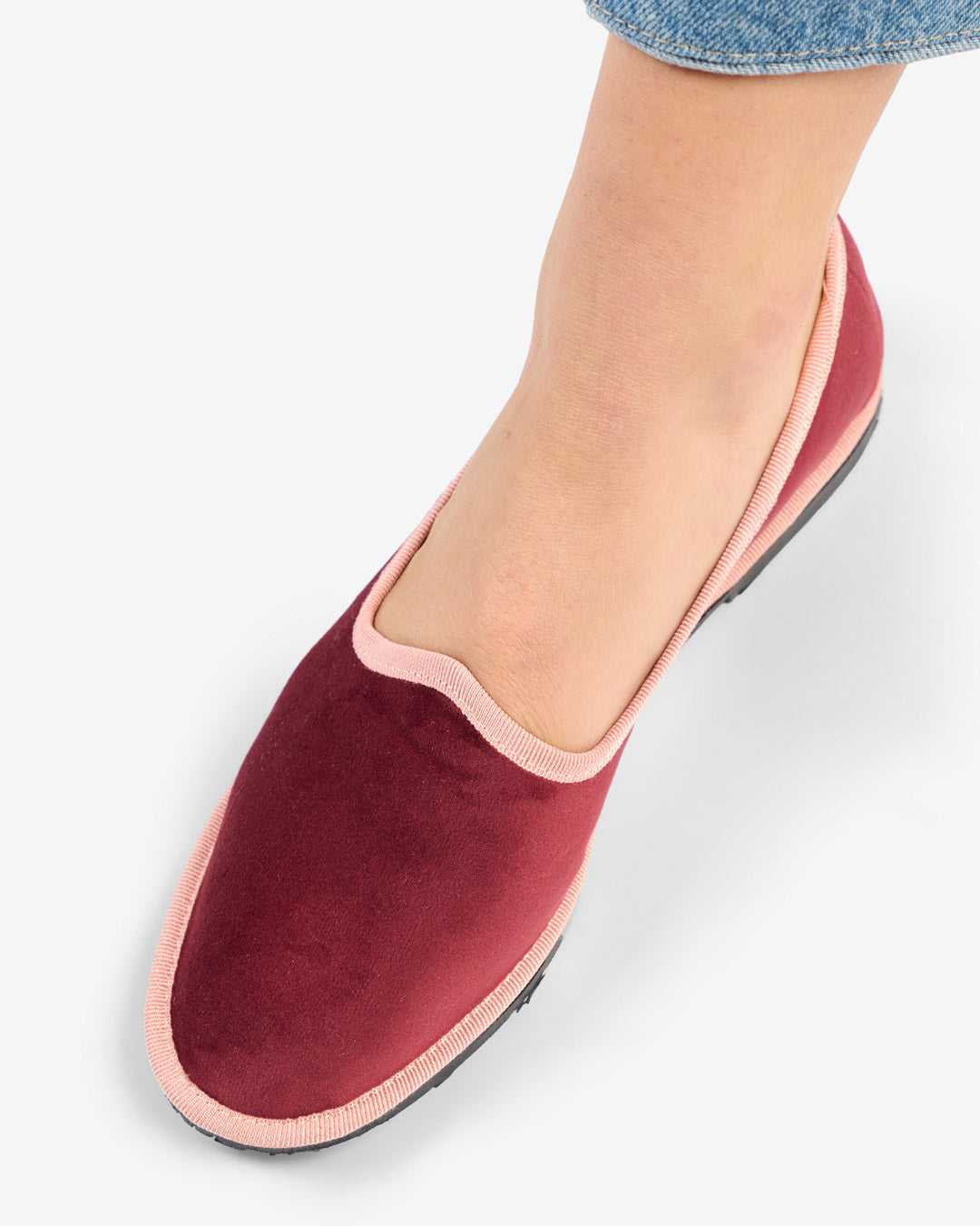 FRIULANE DONNA BORDEAUX BORDO ROSA IN VELLUTO