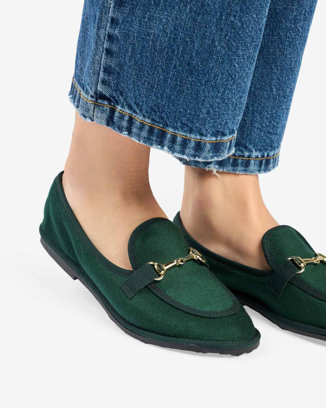 FRIULANE DONNA MODELLO MOCASSINO VERDE SCURO