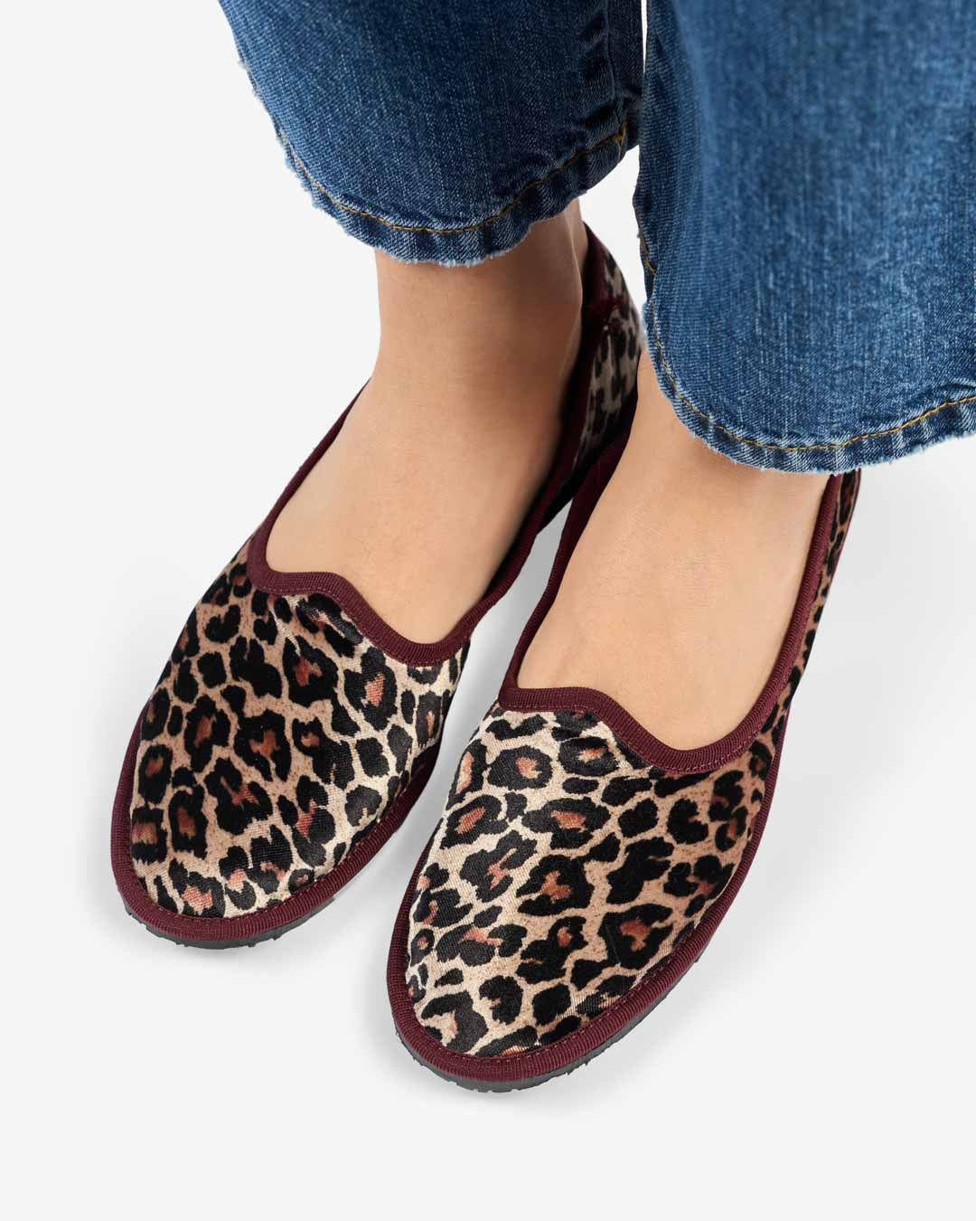 FRIULANE DONNA LEOPARDATA BORDO BORDEAUX