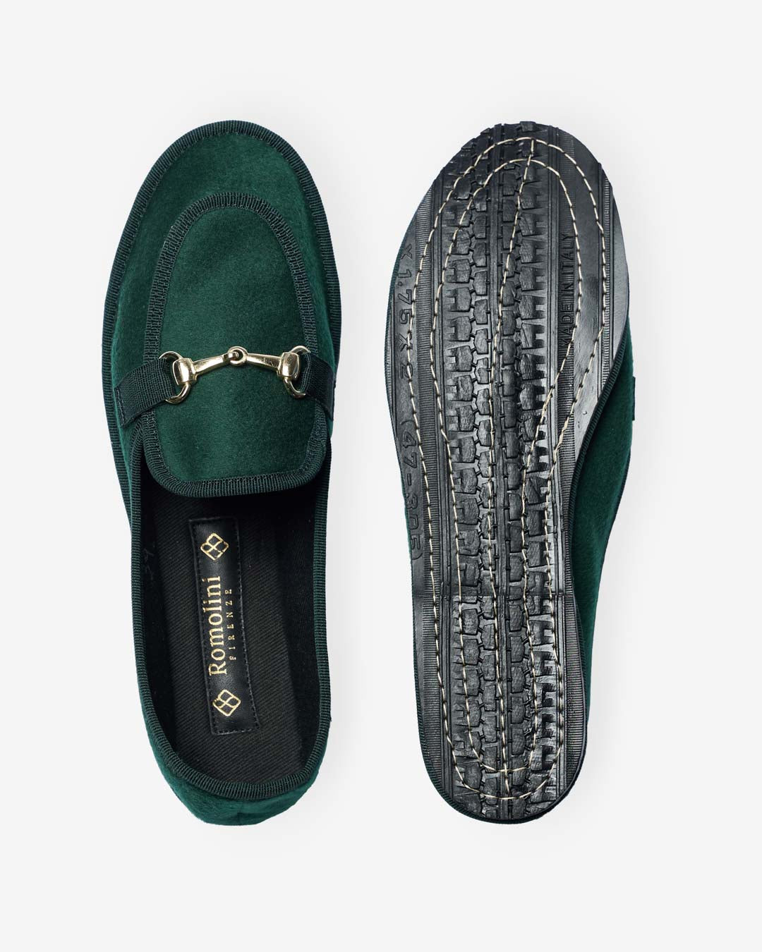 WOMEN'S FRIULANE DARK GREEN LOAFERS IN WOOL AND CASHMERE