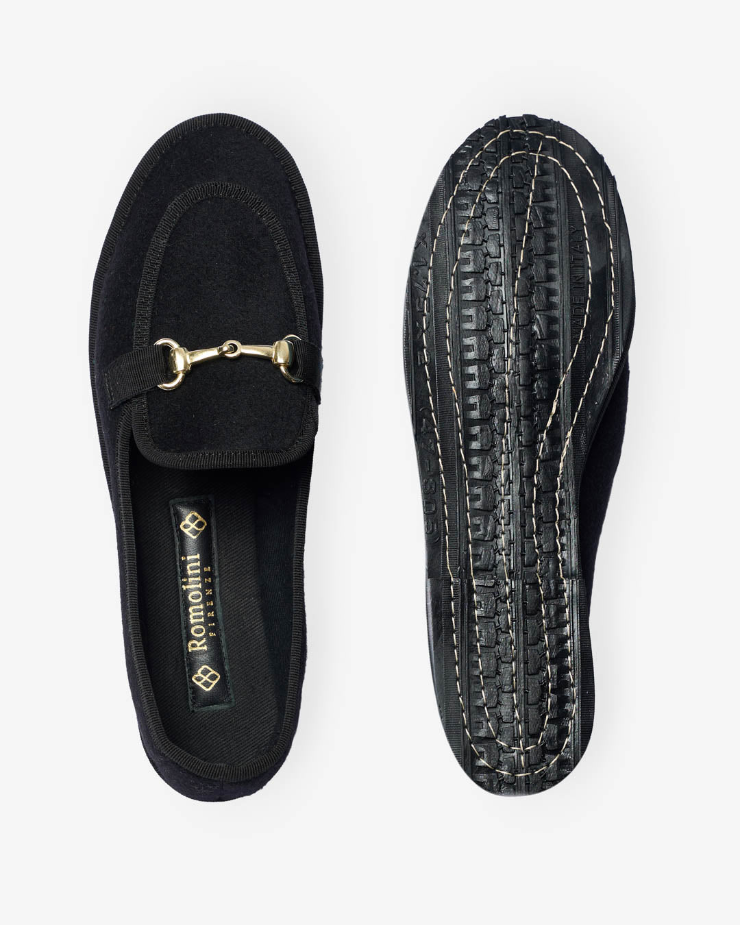 WOMEN'S FRIULANE LOAFERS IN BLACK WOOL AND CASHMERE