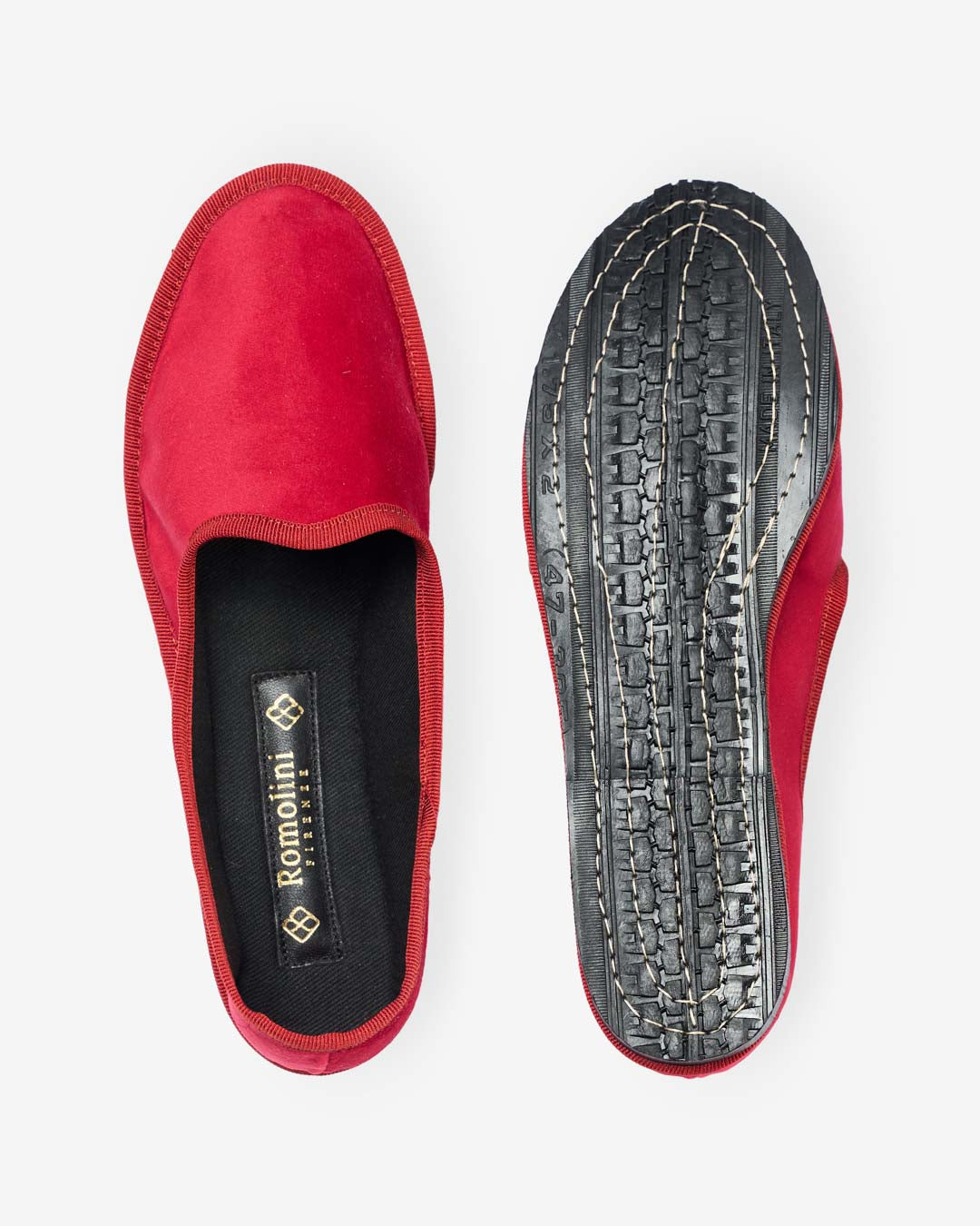 WOMEN'S RED VELVET FRIULANE SLIPPERS