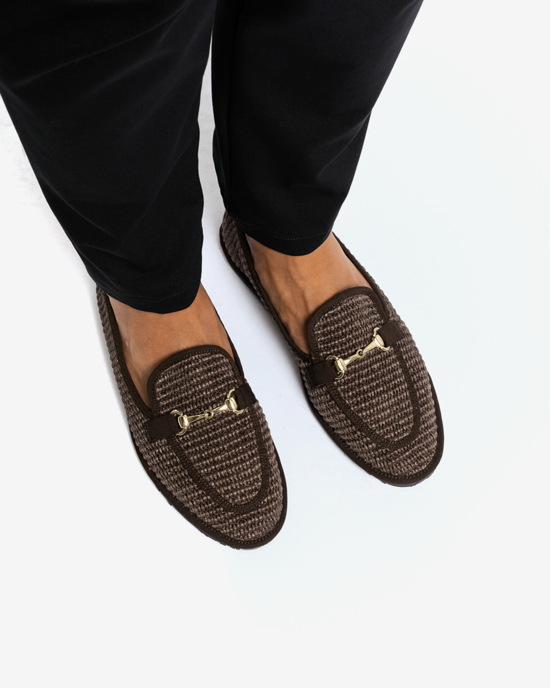 Friulane Uomo Mocassino Marrone in Rafia