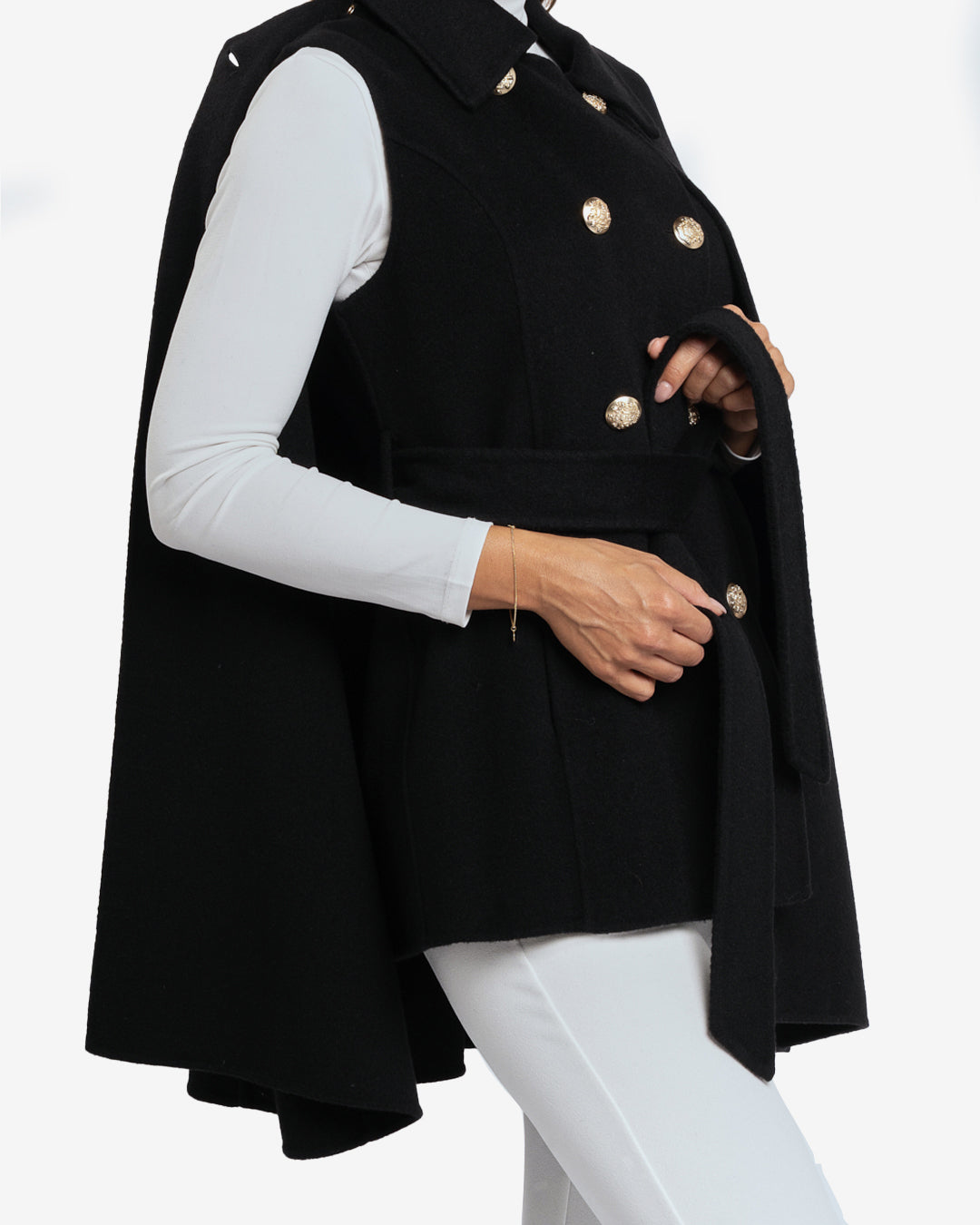 Cappa doppiopetto con gilet nero