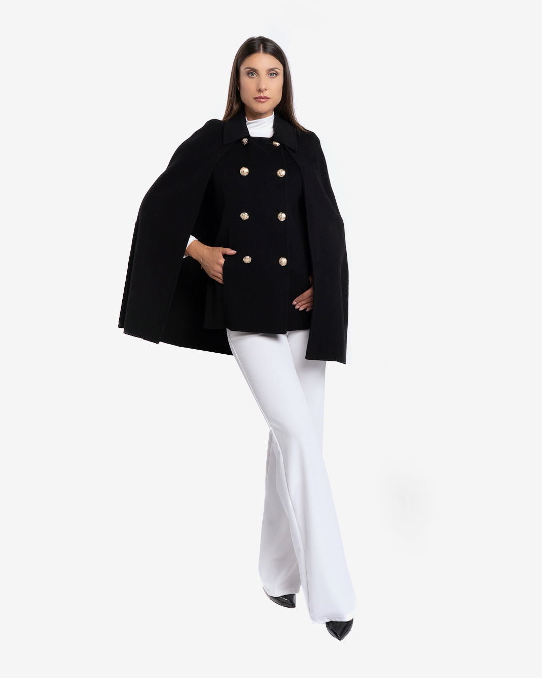 Cappa doppiopetto con gilet nero