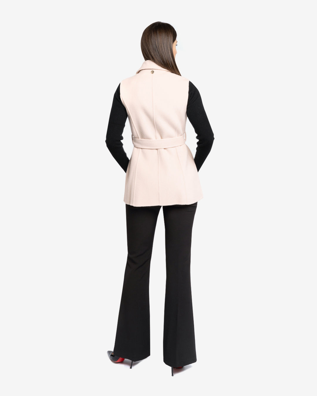 Cappa doppiopetto con gilet champagne