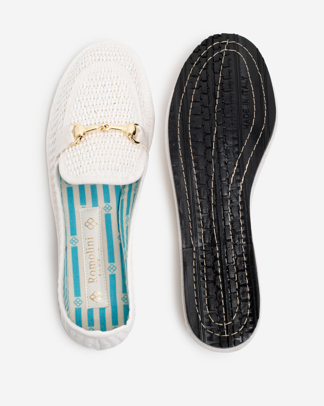 Friulane Donna Mocassino Bianco in Rafia