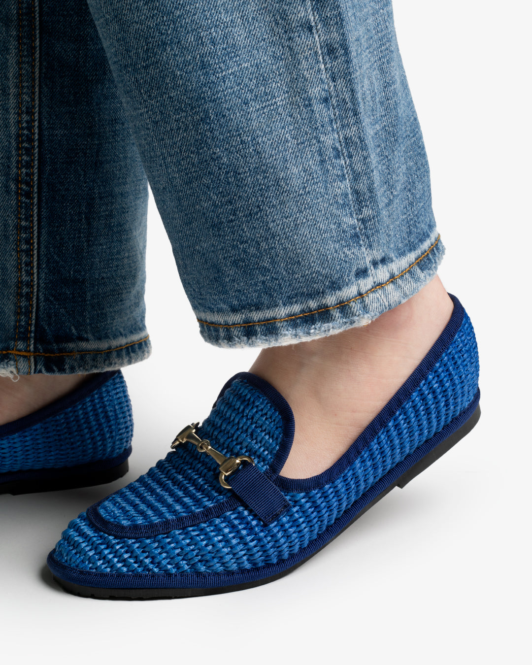 Friulane Donna Bluette Mocassino in Rafia