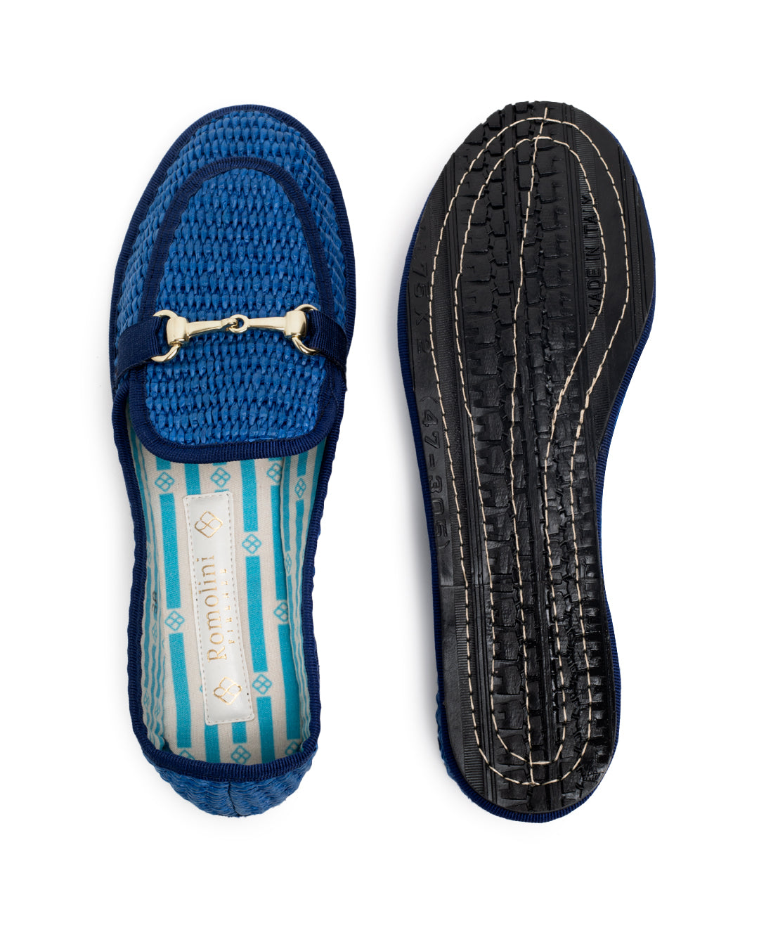 Friulane Donna Bluette Mocassino in Rafia
