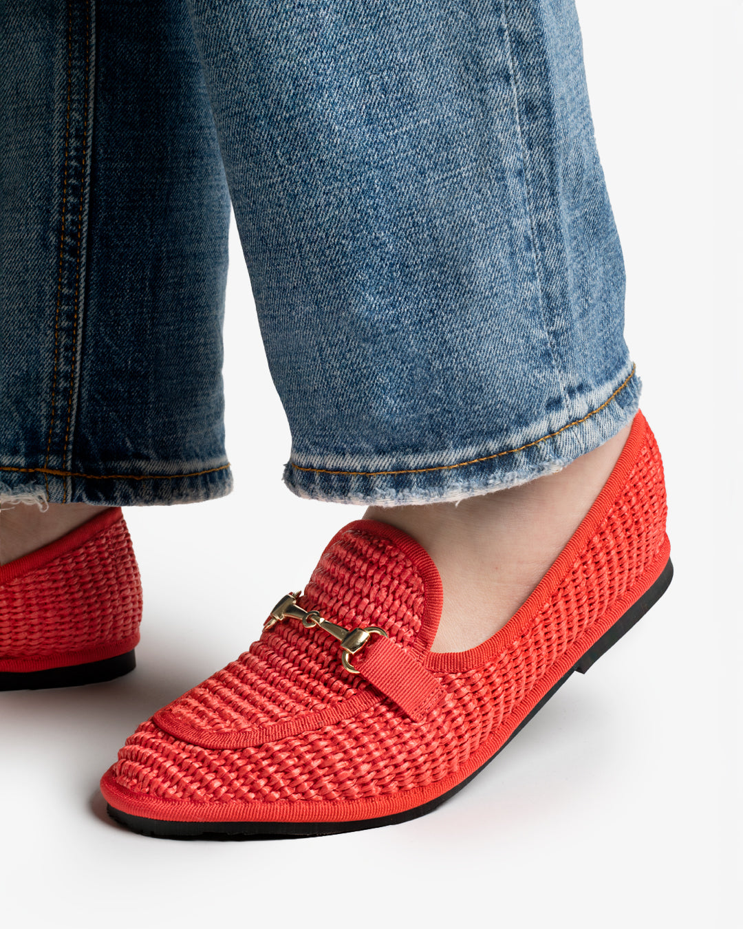 Friulane Donna Mocassino Corallo in Rafia