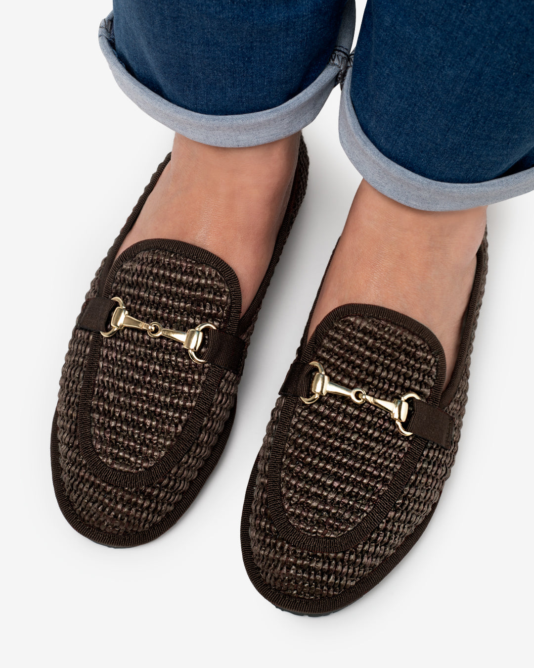 Friulane Donna Mocassino Marrone in Rafia