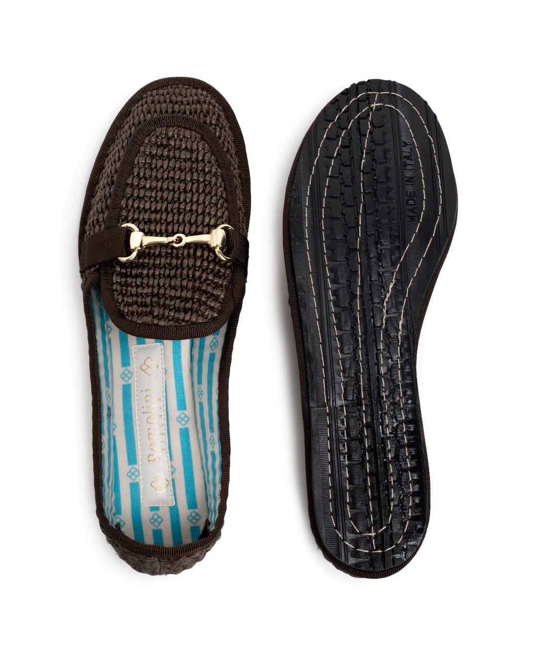 Friulane Donna Mocassino Marrone in Rafia