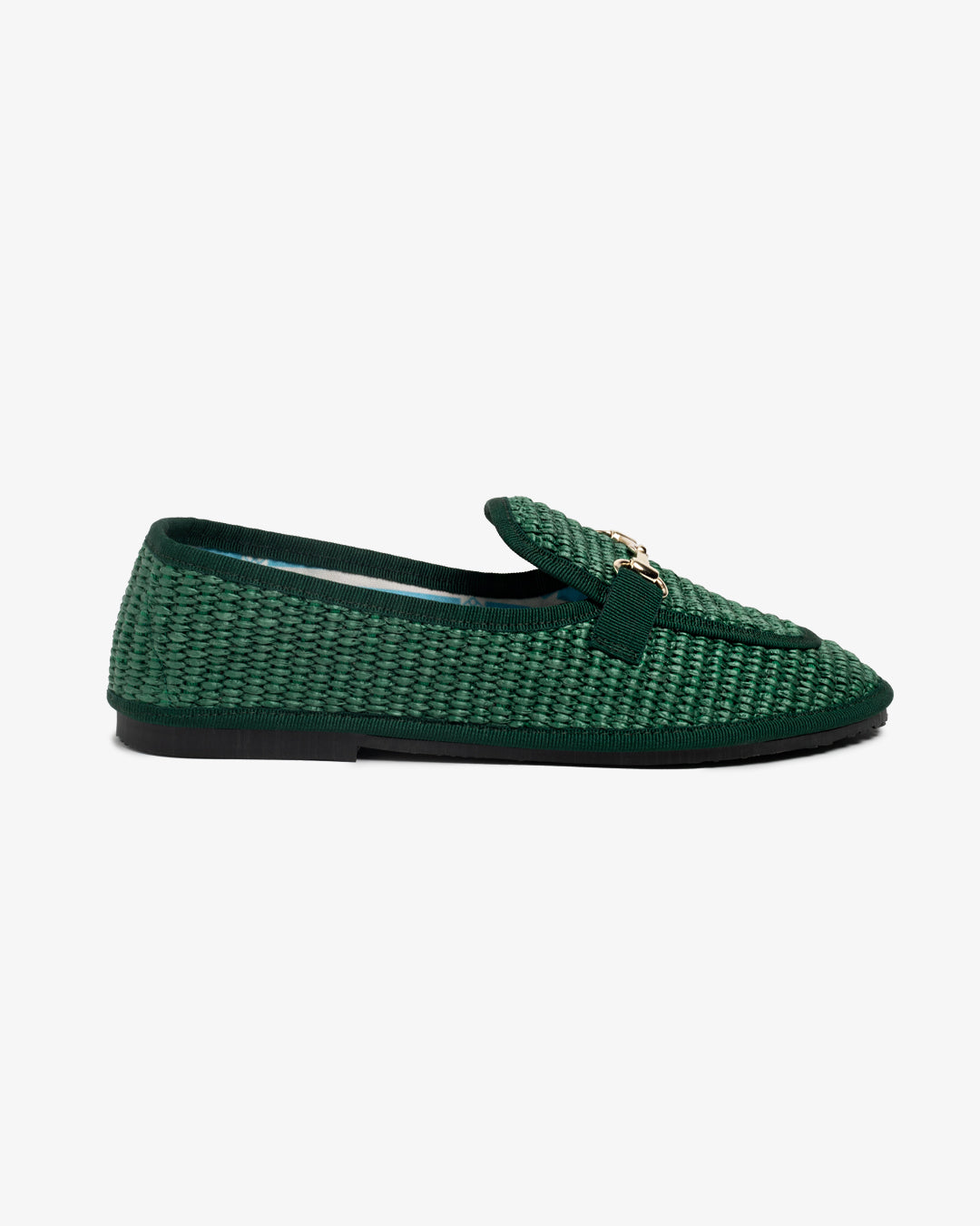Friulane Donna Mocassino Verde Scuro in Rafia
