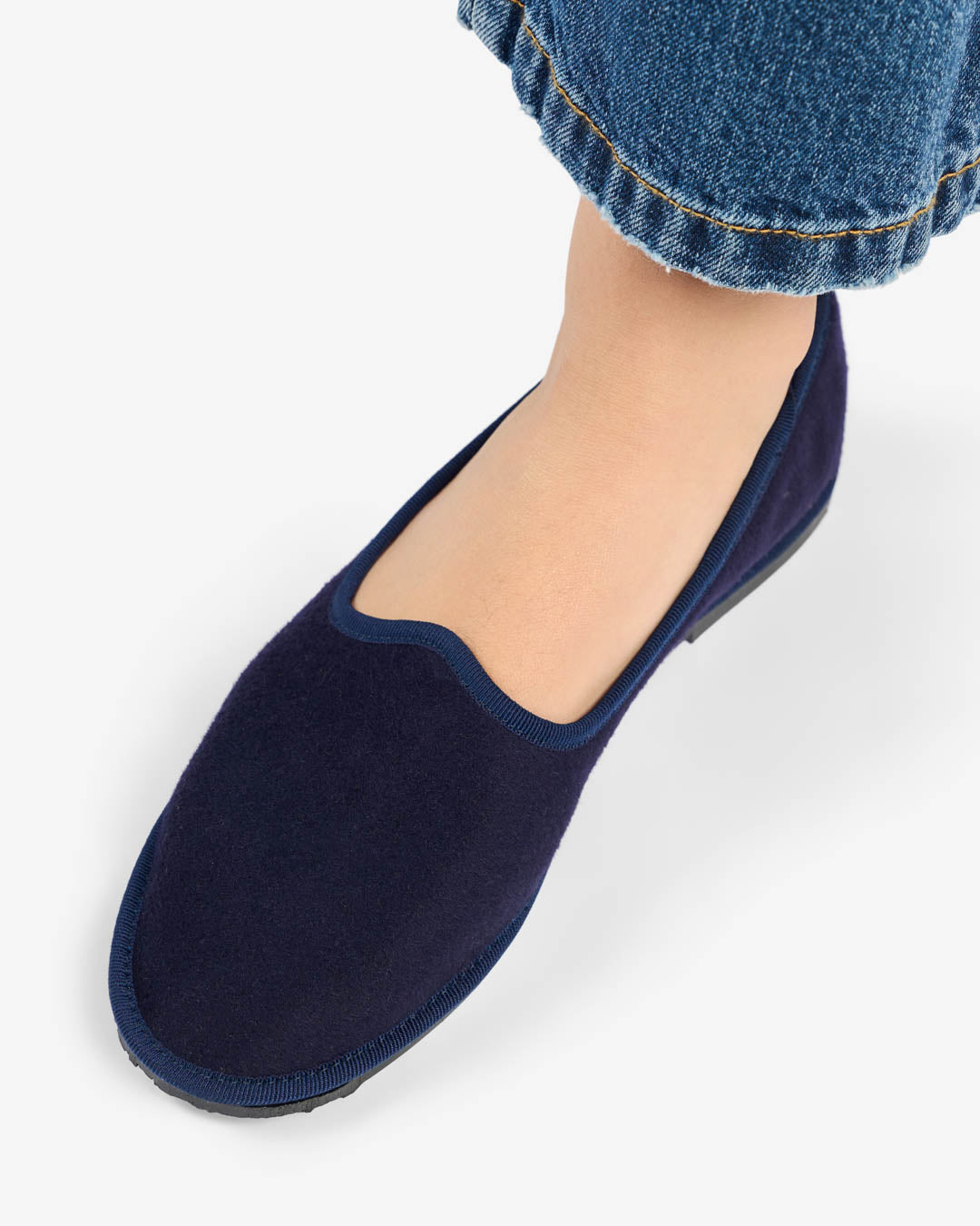 WOMEN'S BLUE WOOL AND CASHMERE FRIULANE SLIPPERS