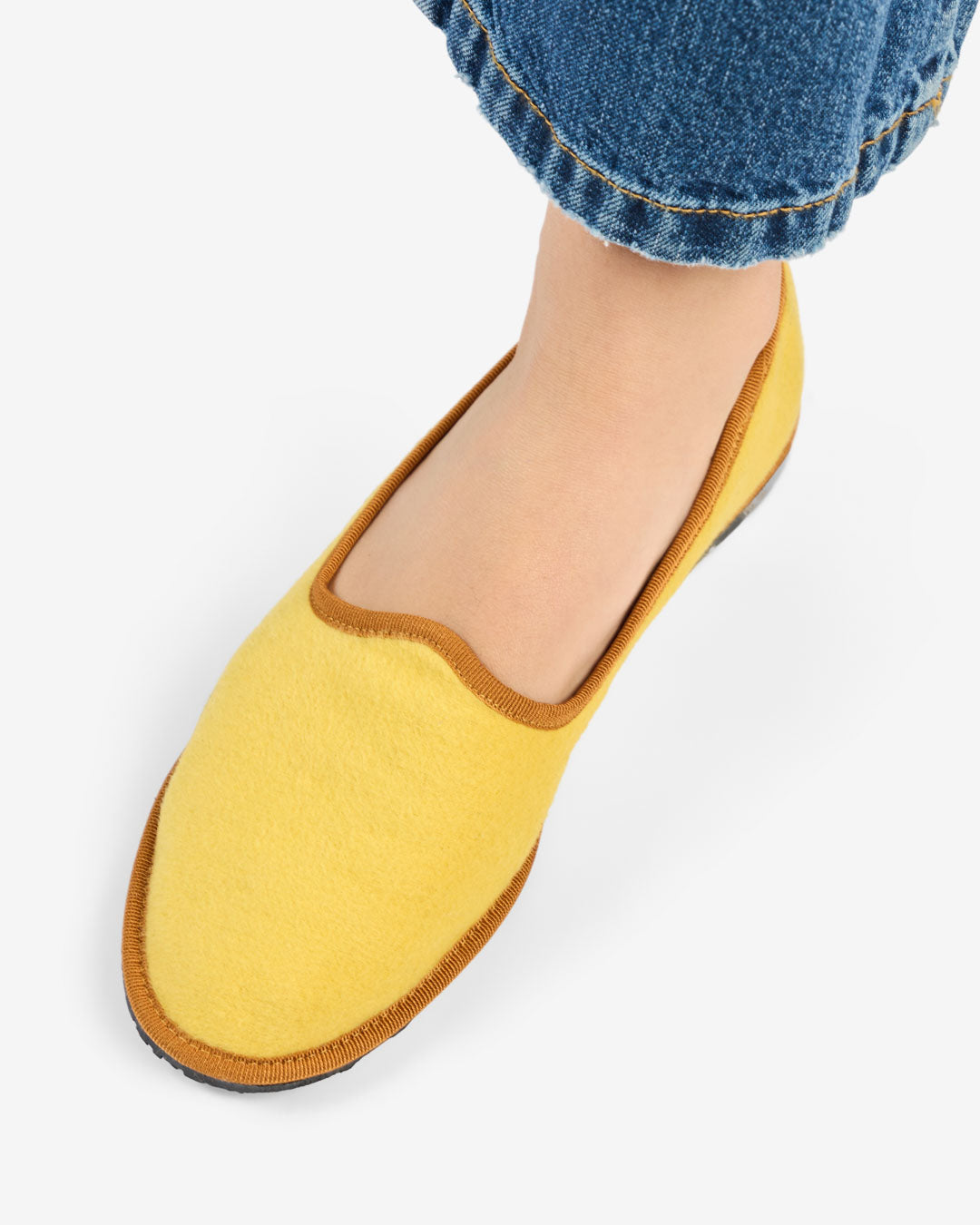 WOMEN'S YELLOW FRIULANE SHOES IN WOOL AND CASHMERE
