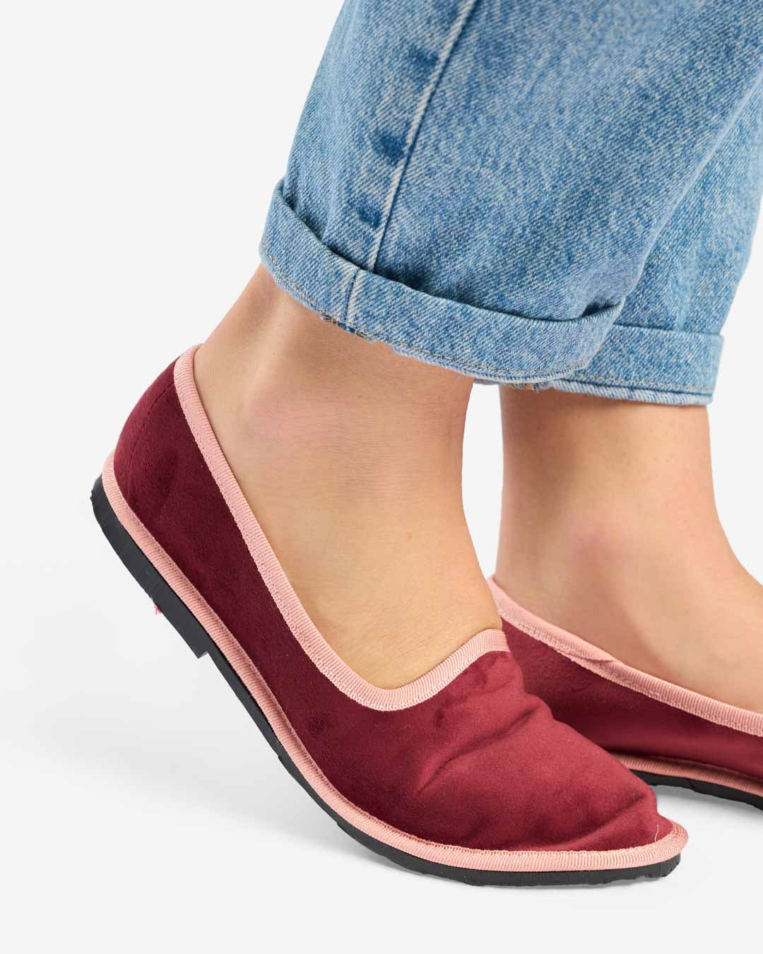 FRIULANE DONNA BORDEUX BORDO ROSA VELLUTO