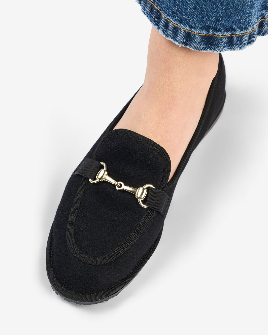 FRIULANE DONNA MOCASSINO NERO IN LANA E CASHMERE