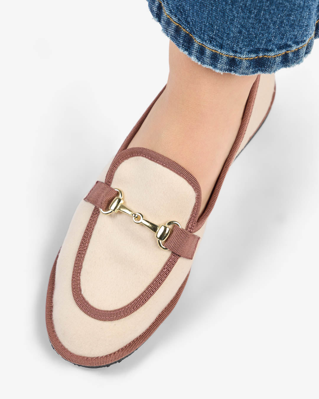 WOMEN'S FRIULANE LOAFER CHAMPAGNE IN WOOL AND CASHMERE