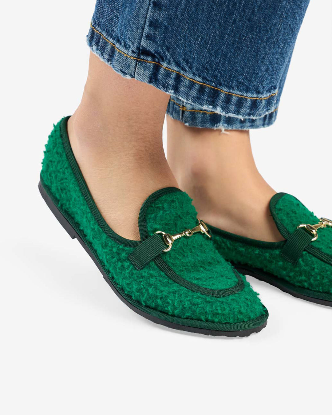 FRIULANE DONNA MODELLO MOCASSINO IN PANNO CASENTINO VERDE