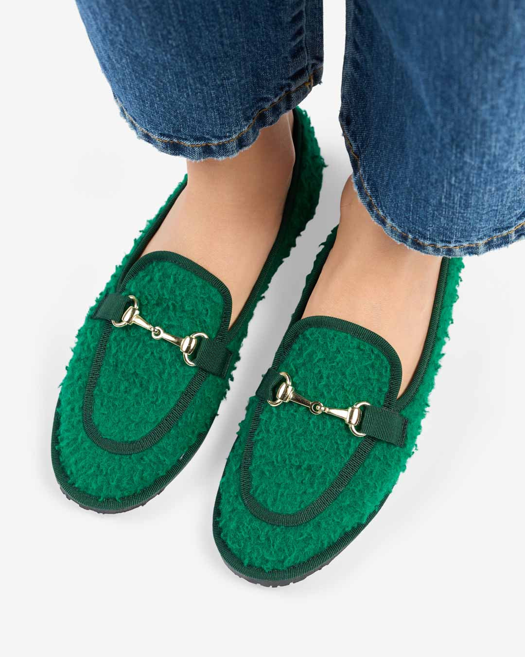 FRIULANE DONNA MODELLO MOCASSINO IN PANNO CASENTINO VERDE