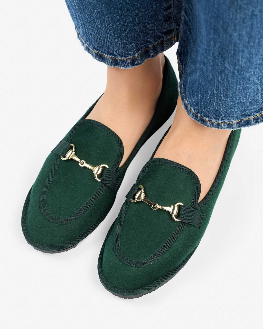 FRIULANE DONNA MODELLO MOCASSINO VERDE SCURO