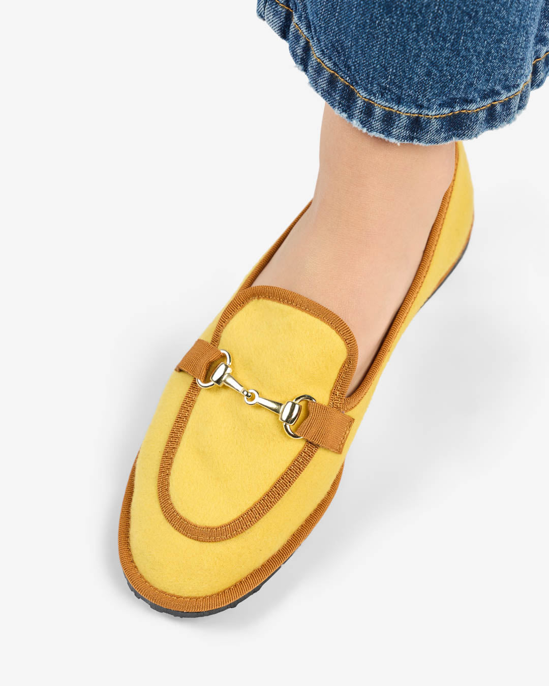 WOMEN'S FRIULANE LOAFER YELLOW IN WOOL AND CASHMERE