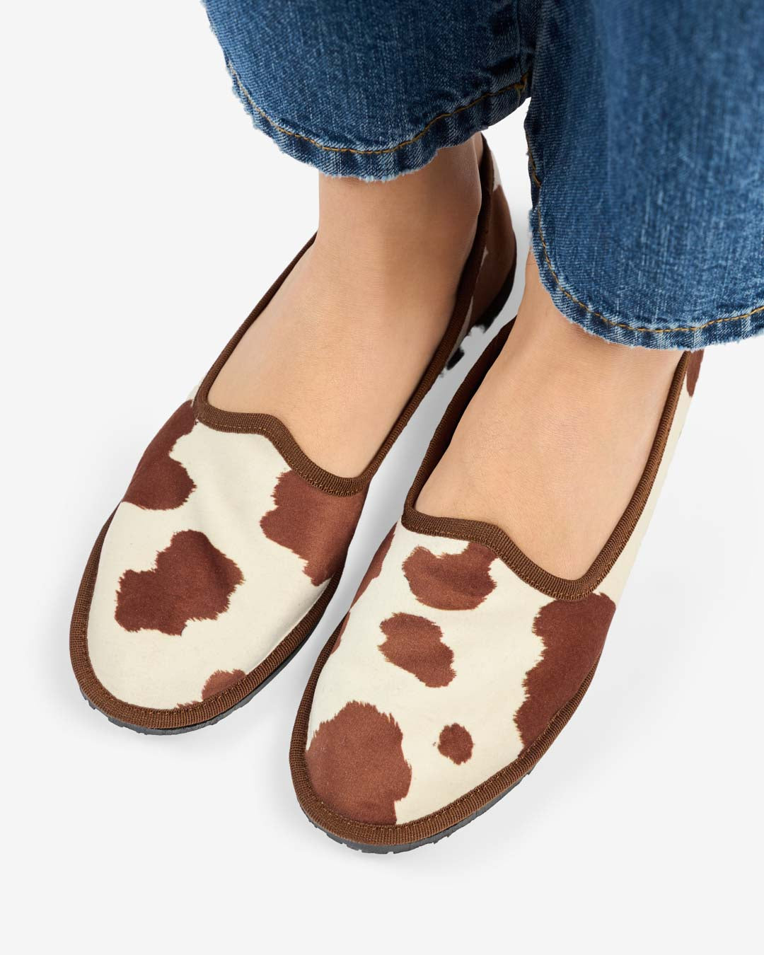 FRIULANE DONNA STAMPA MUCCA MARRONE