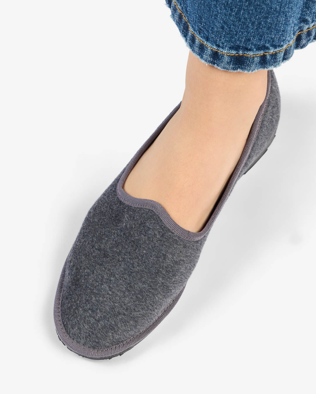 WOMEN'S GREY CASHMERE WOOL FRIULANE SLIPPERS