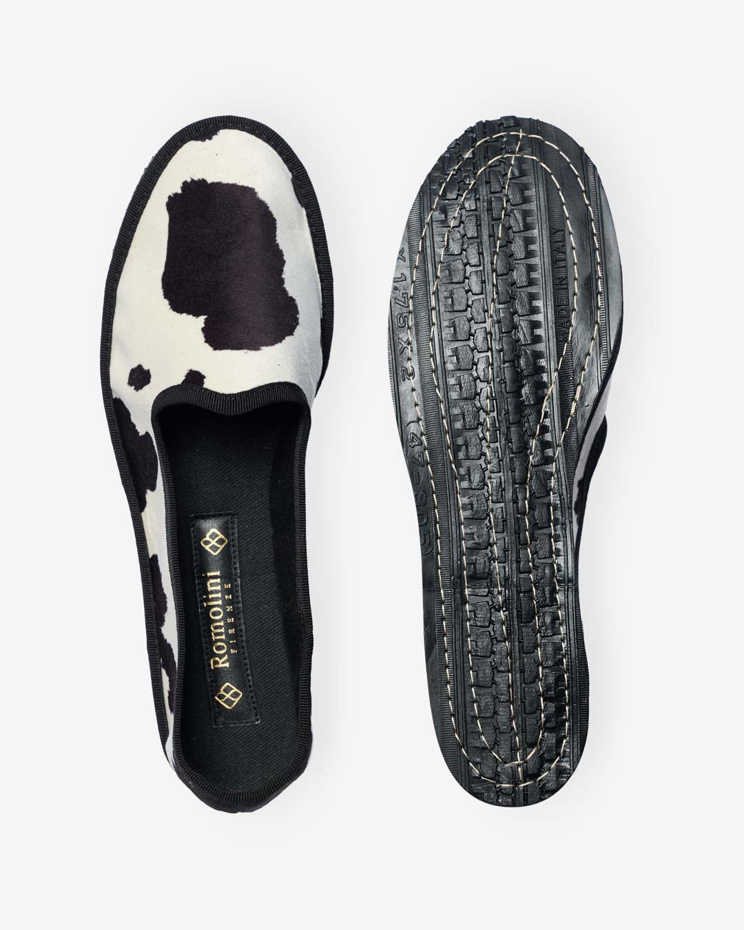 WOMEN'S FRIULANE BLACK COW PRINT VELVET