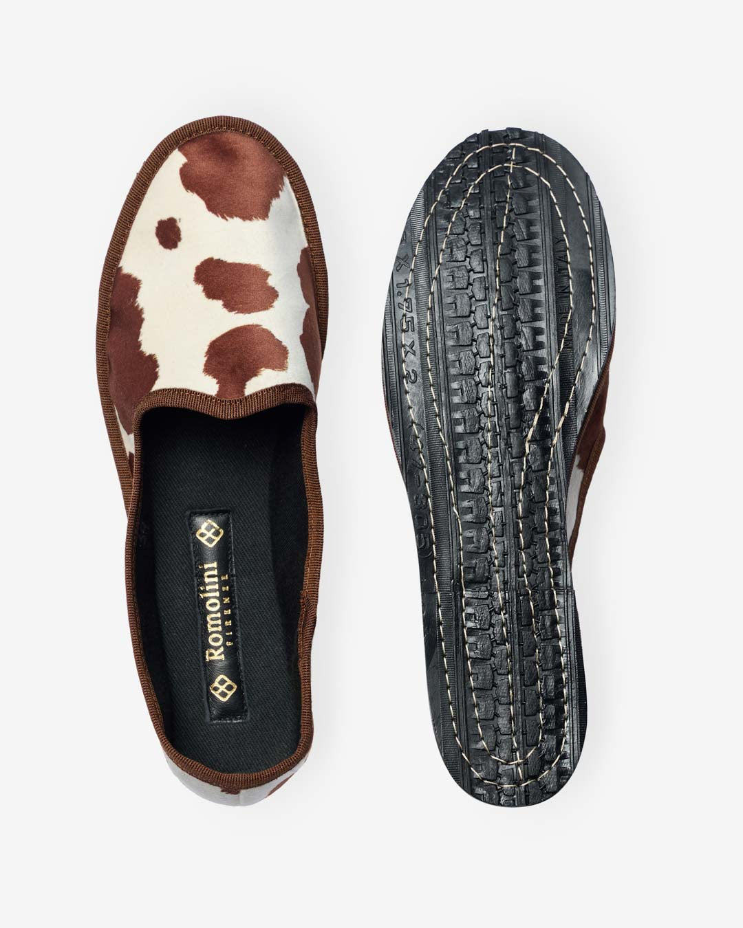 WOMEN'S FRIULANE BROWN COW PRINT VELVET