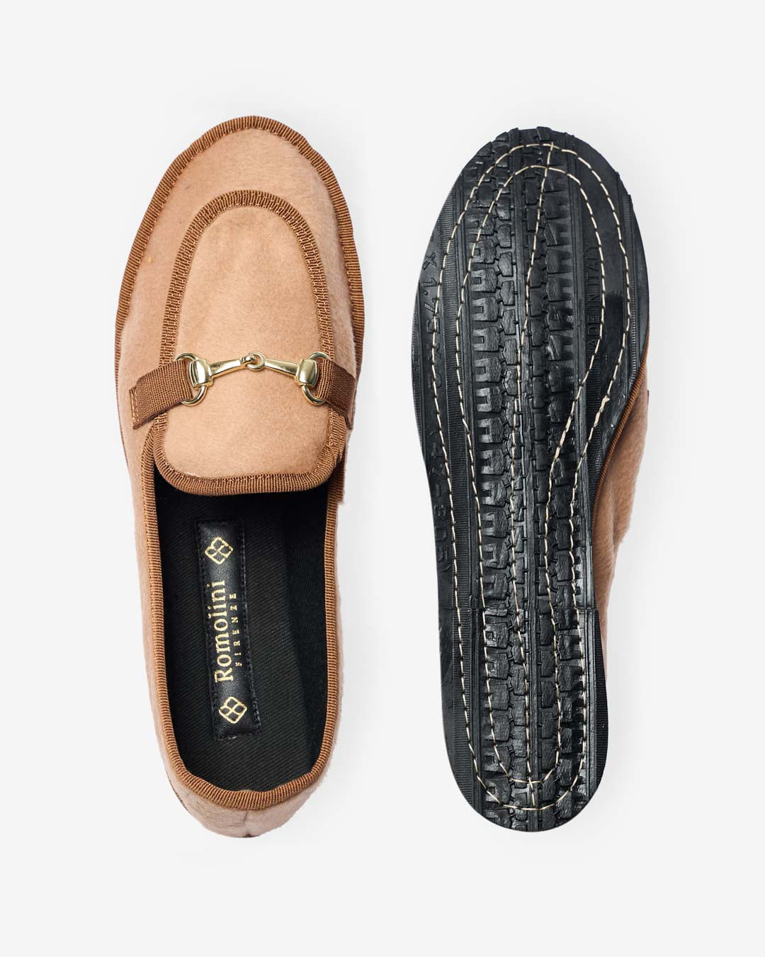WOMEN'S FRIULANE LOAFER CAMEL WOOL AND CASHMERE