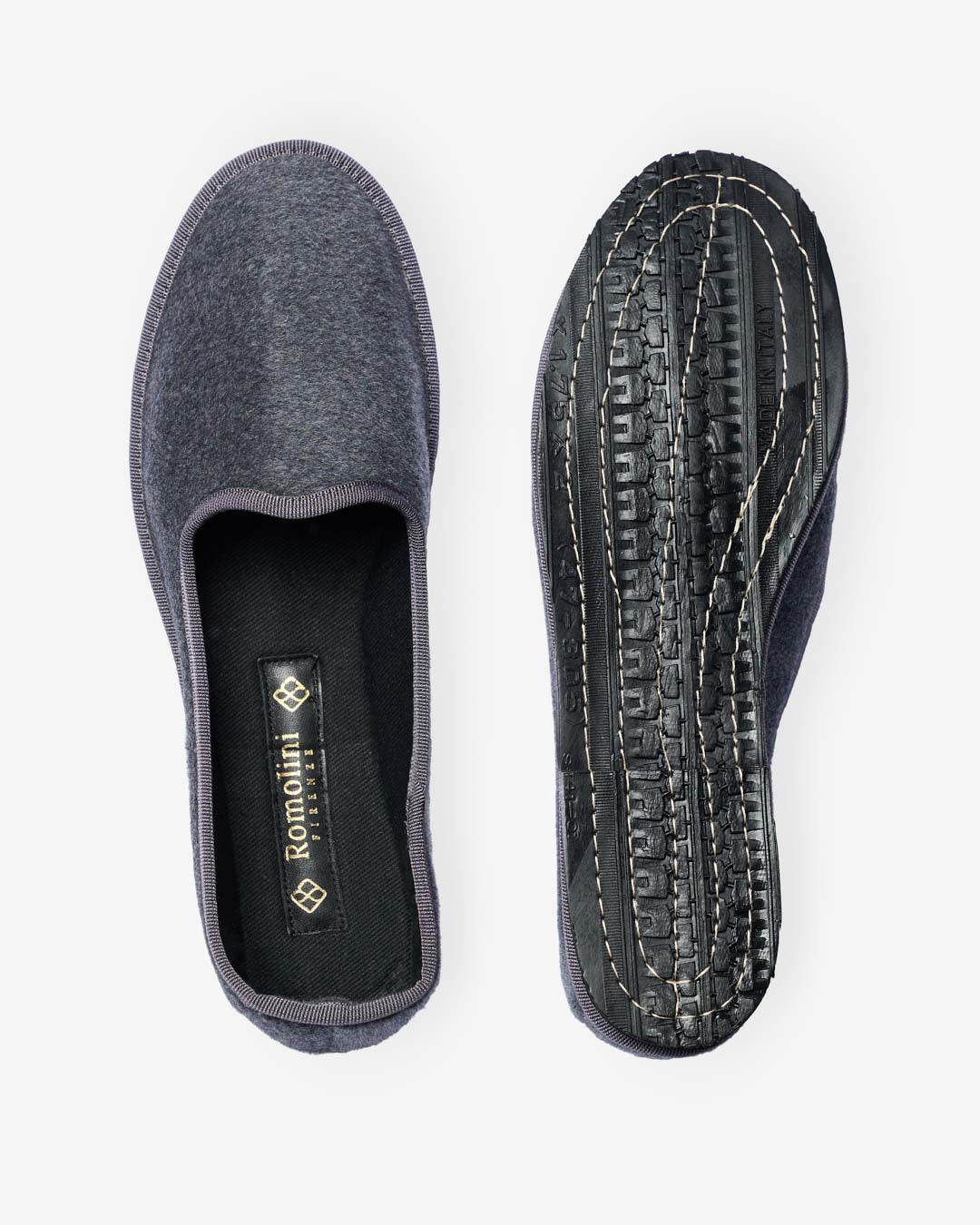 WOMEN'S GREY CASHMERE WOOL FRIULANE SLIPPERS