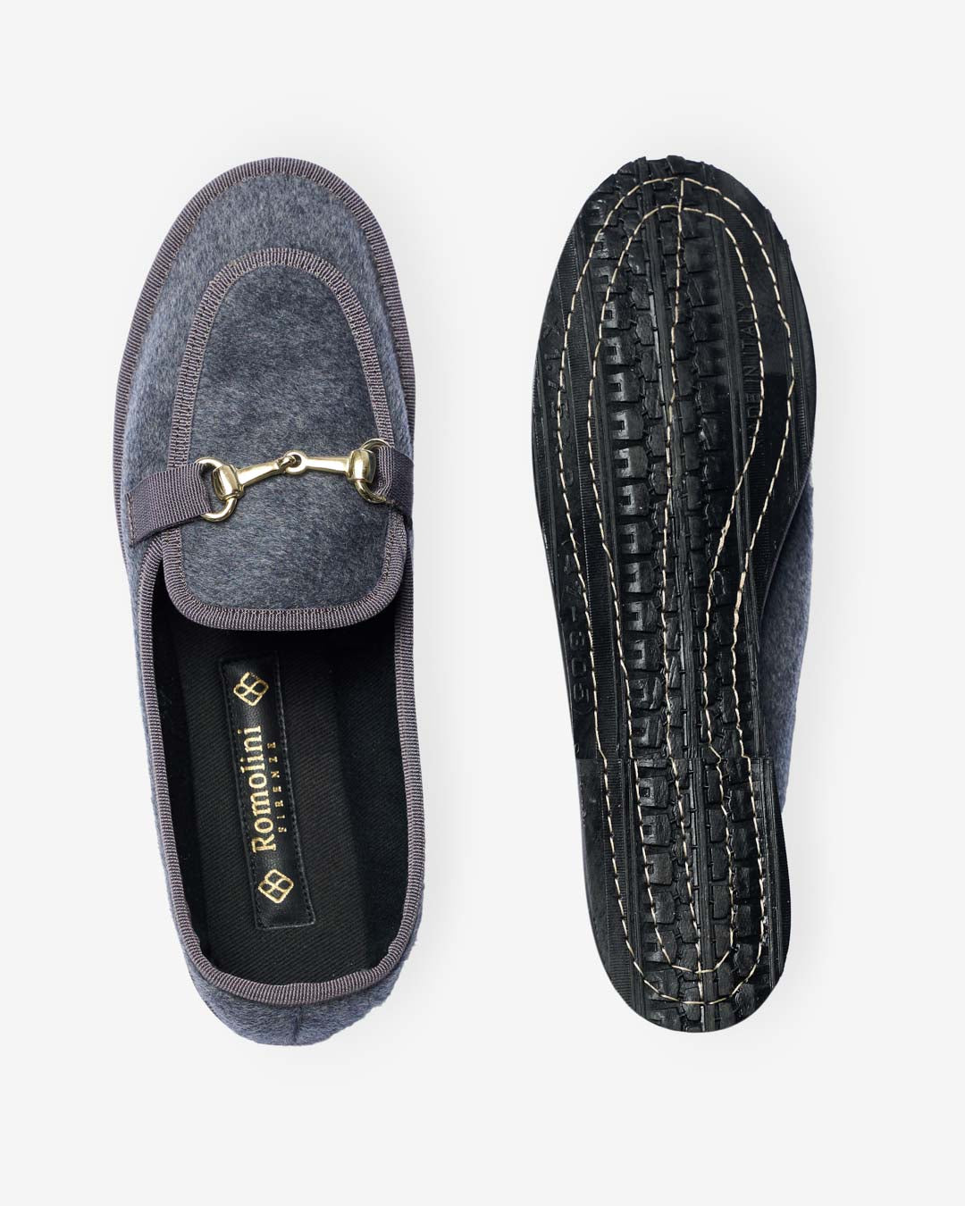 WOMEN'S FRIULANE LOAFERS GREY WOOL AND CASHMERE