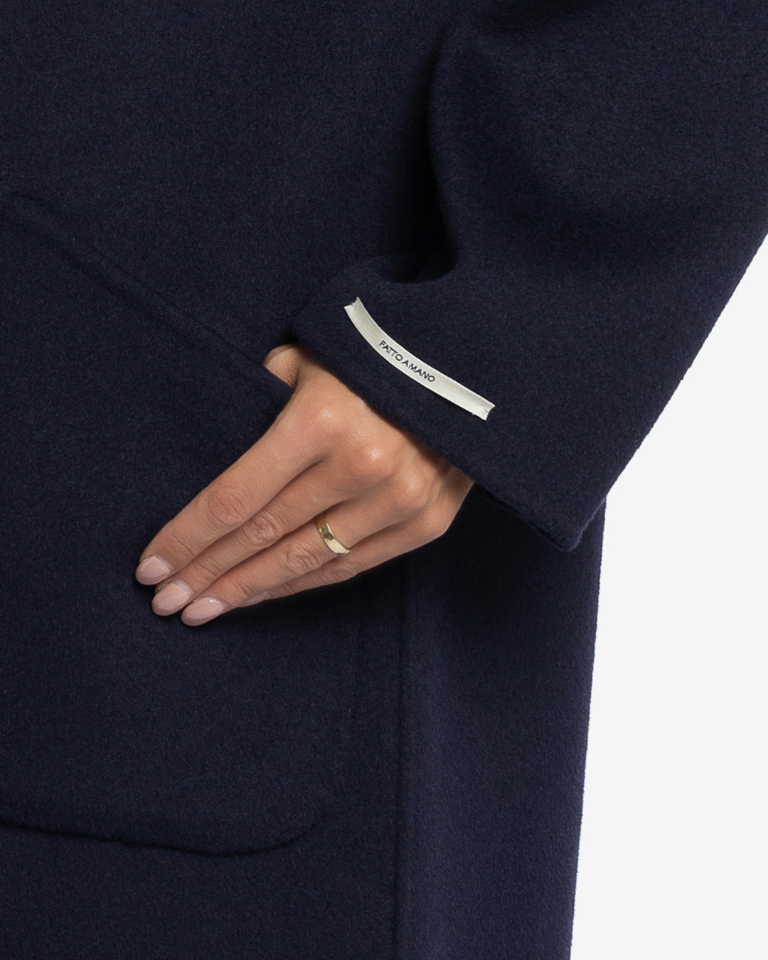 Cappotto over in lana e cashmere blu