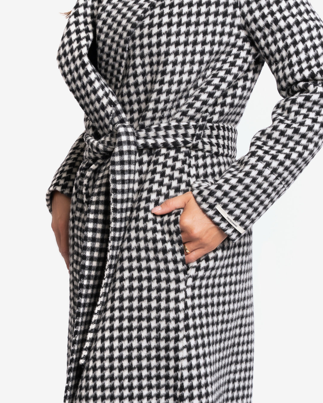 Cappotto Plied de Poule in lana e cashmere