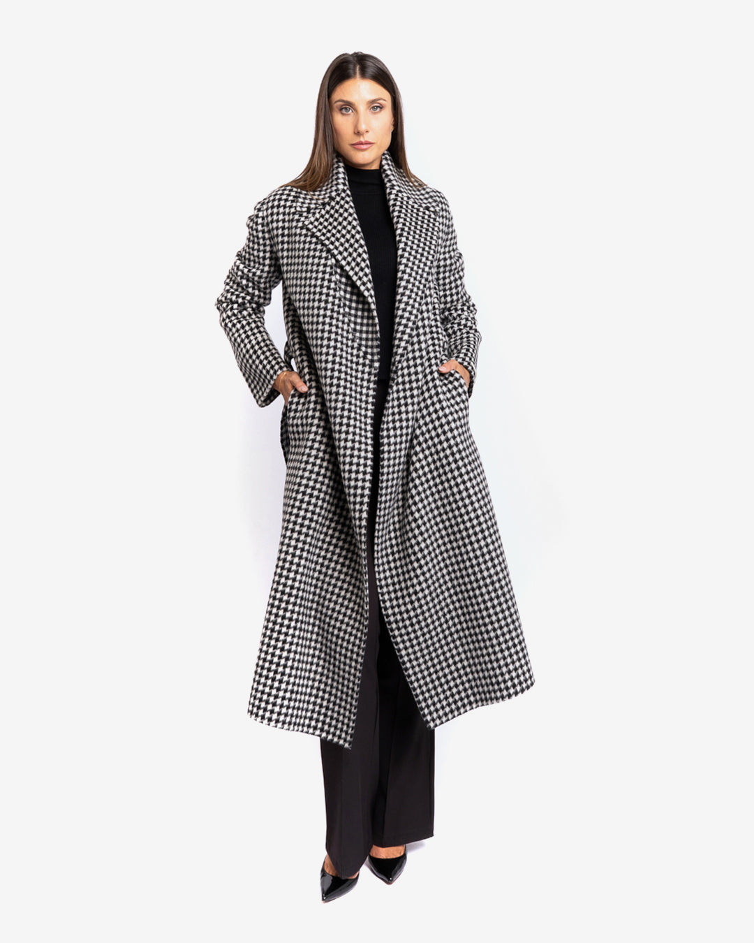 Cappotto Plied de Poule in lana e cashmere