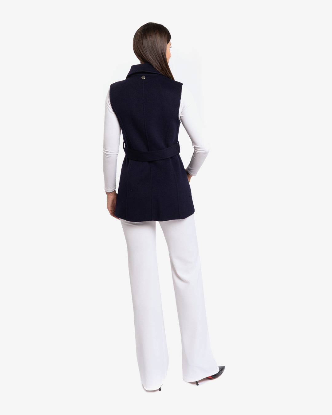 Cappa doppiopetto con gilet blu