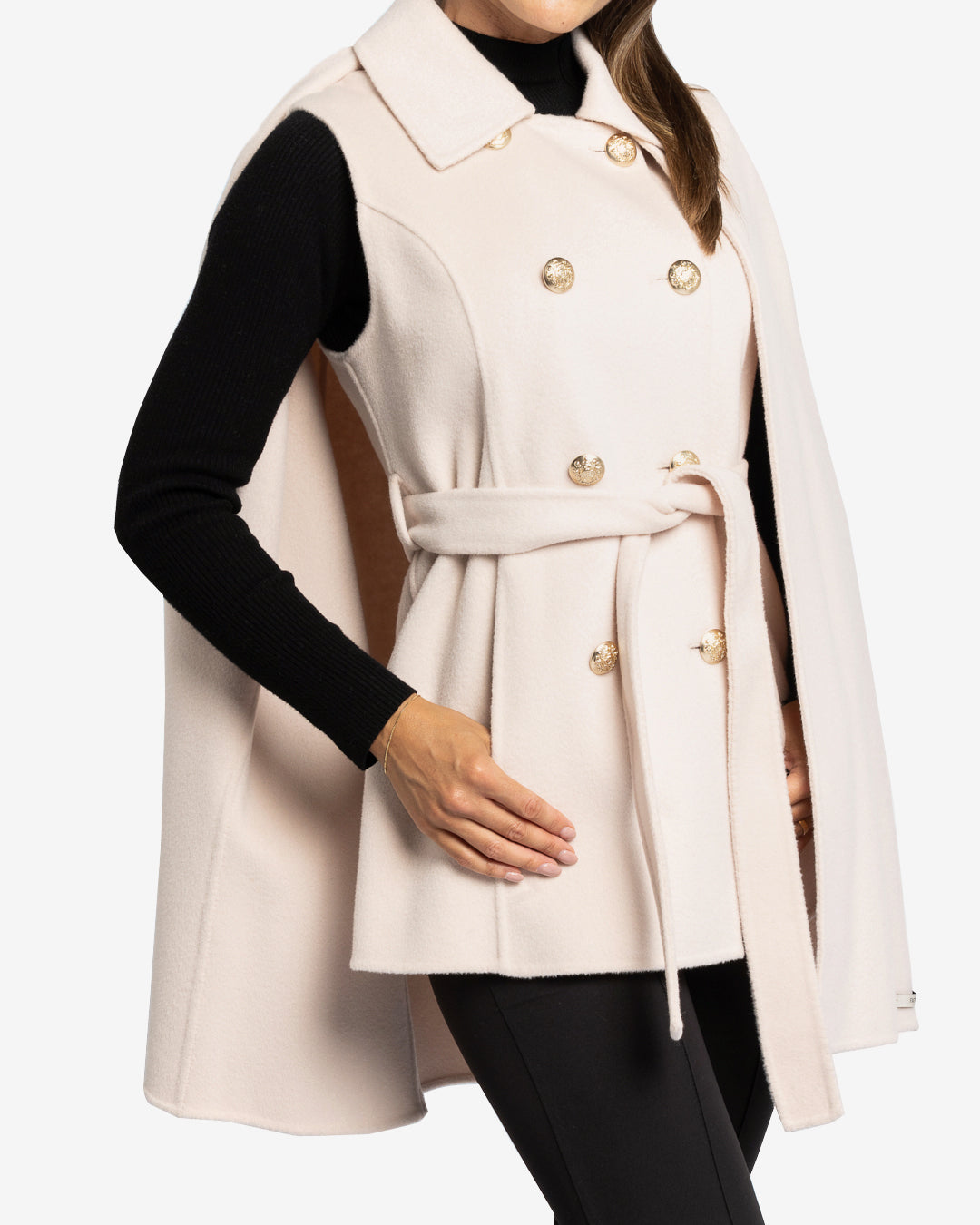 Cappa doppiopetto con gilet champagne